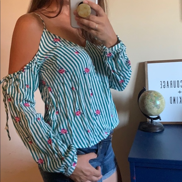 H&M striped blouse 🌟 like new - Picture 2 of 2